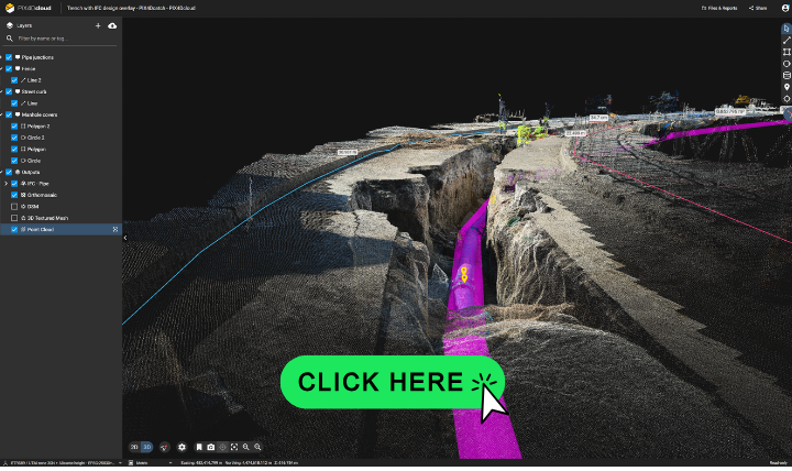Thumbnail-Trench with IFC design overlay - PIX4Dcatch - PIX4Dcloud